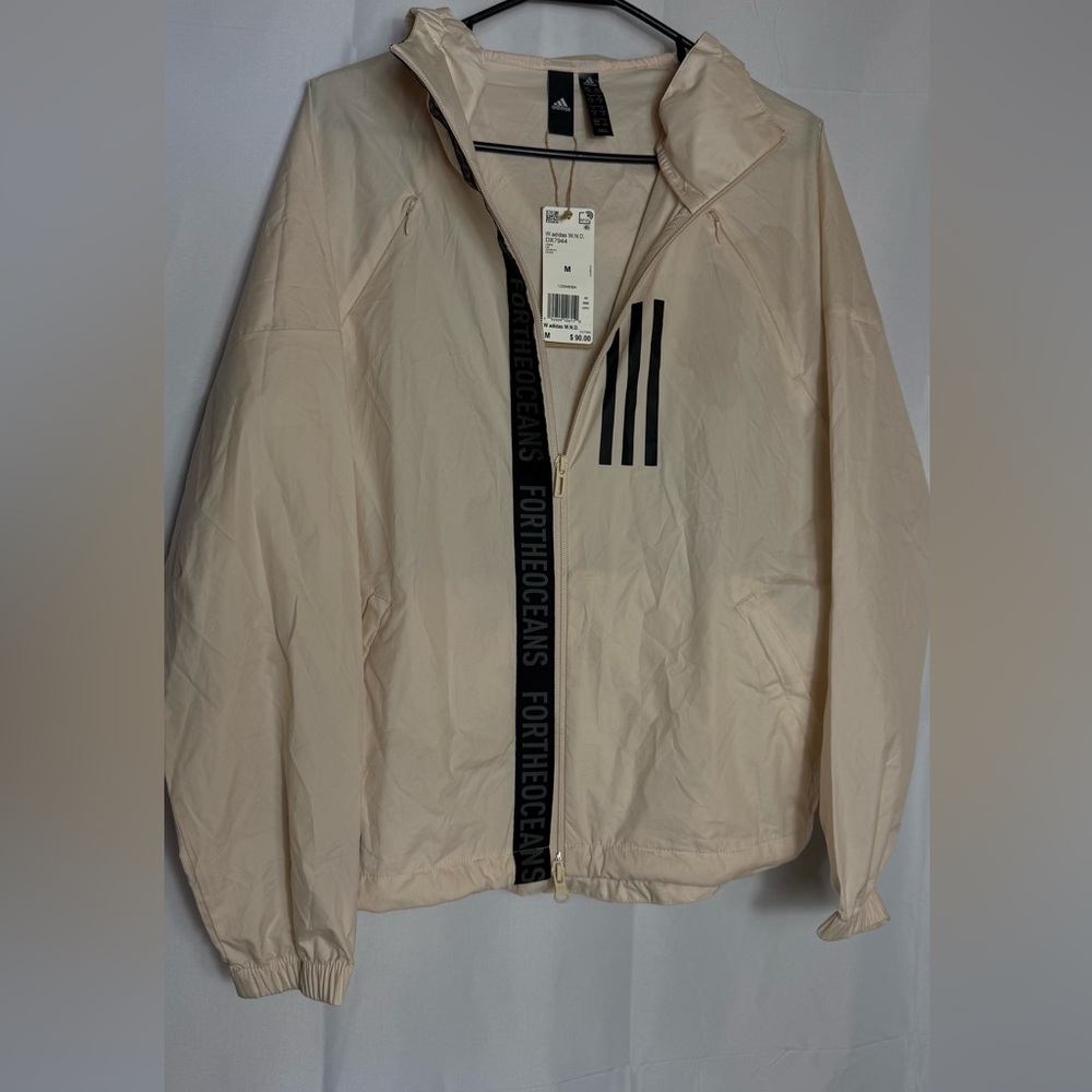 adidas Beige Windbreaker with Black Details